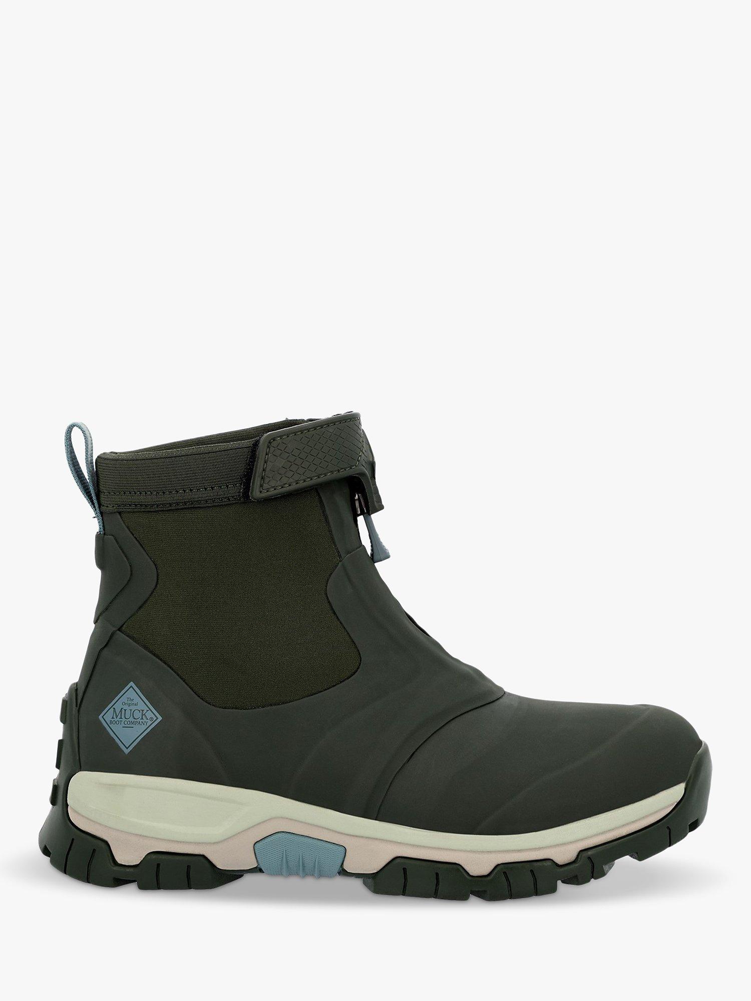 Muck Apex Zip Up Wellington Ankle Boots Moss