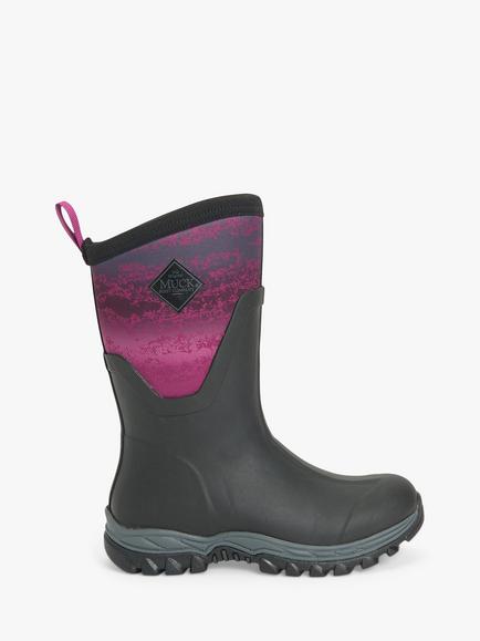 Muck Arctic Sport Mid-High Wellington Boots, Black/Magenta