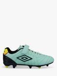 Umbro Speciali Liga Firm Ground Football Boots, Eggshell Blue/Black/Yellow/Orange