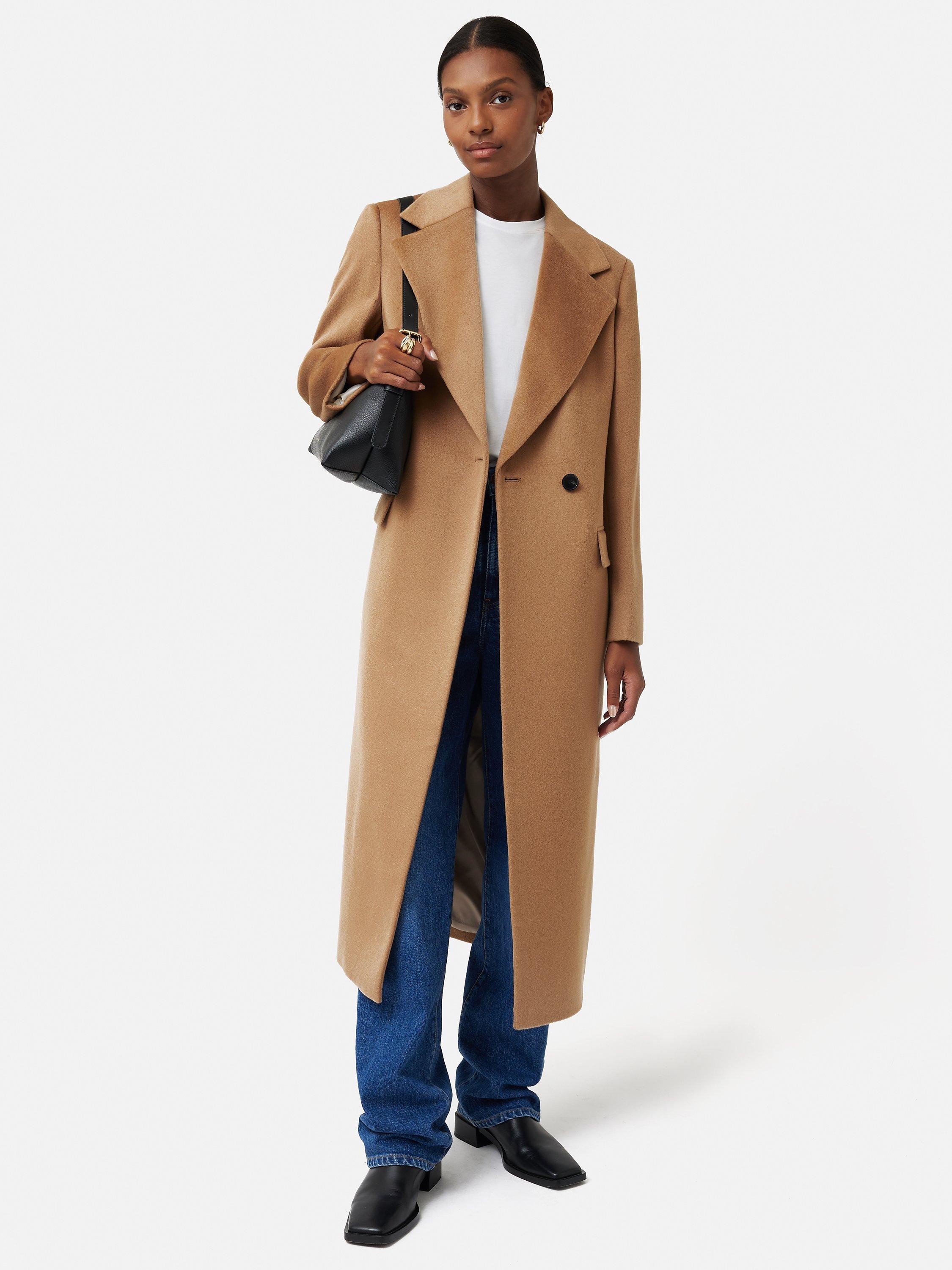 Jigsaw Pure Brushed Wool Maxi City Coat Camel