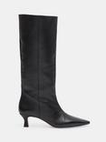 HUSH Camila Leather Kitten Heel Knee Boots