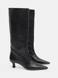 HUSH Camila Leather Kitten Heel Knee Boots