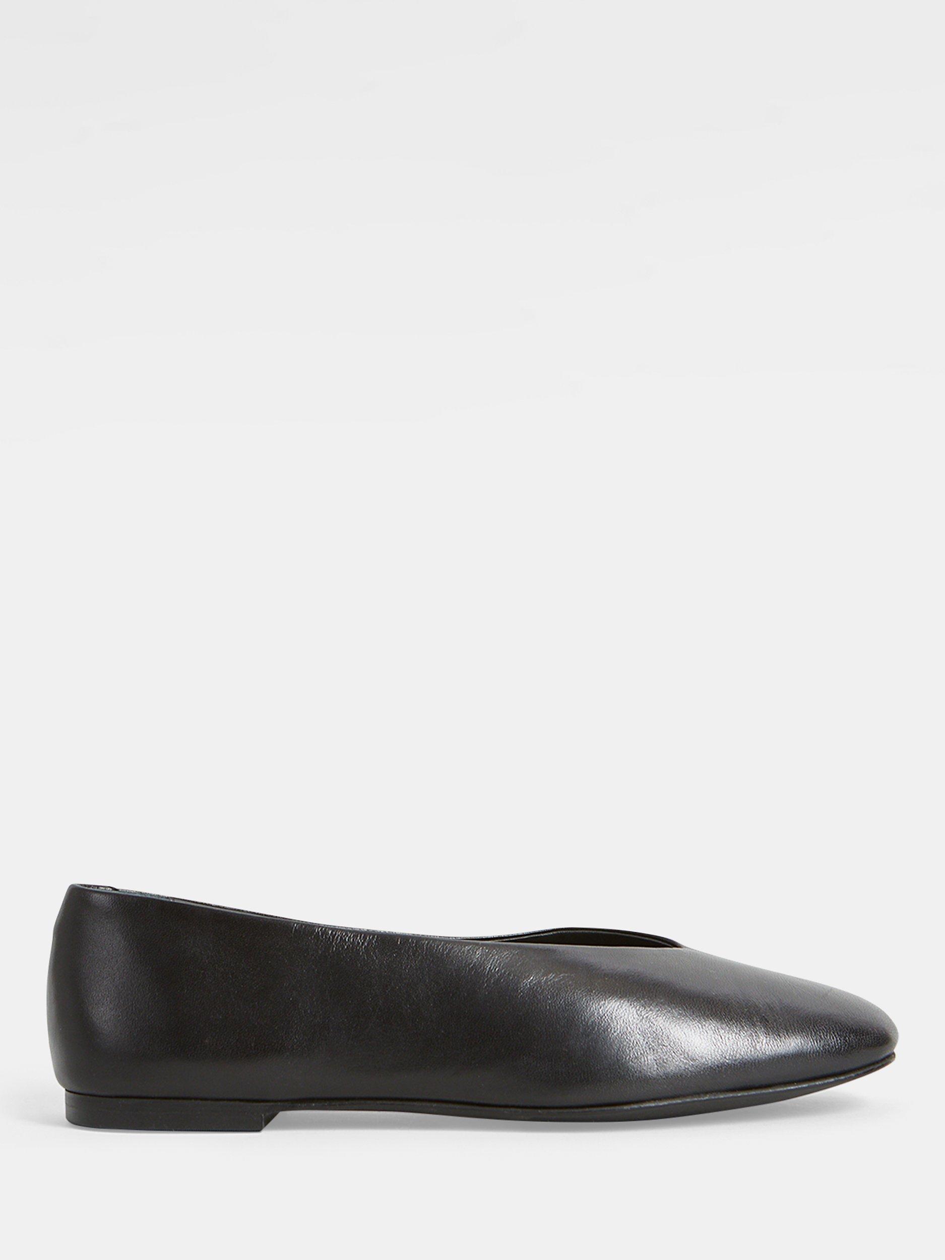 HUSH Monroe Leather Ballet Pumps, Black, 3