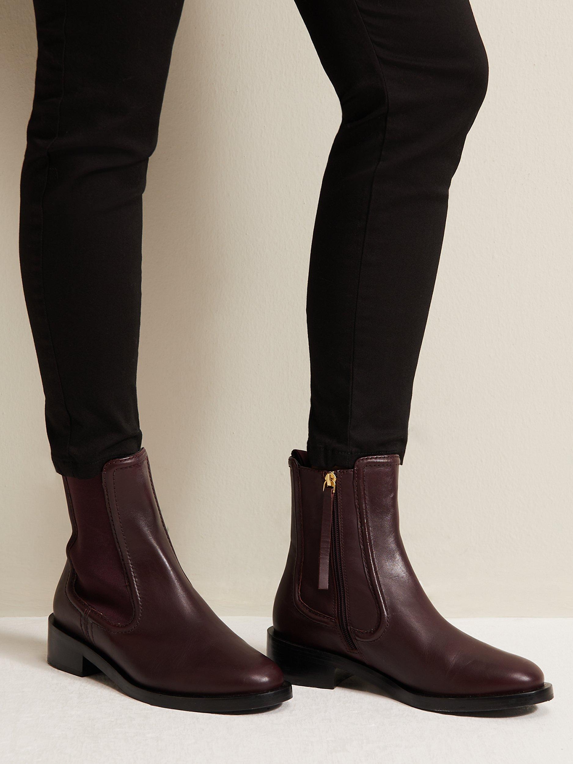 Product image 7 of 8, which shows Phase Eight Leather Chelsea Boots, Burgundy, EU36