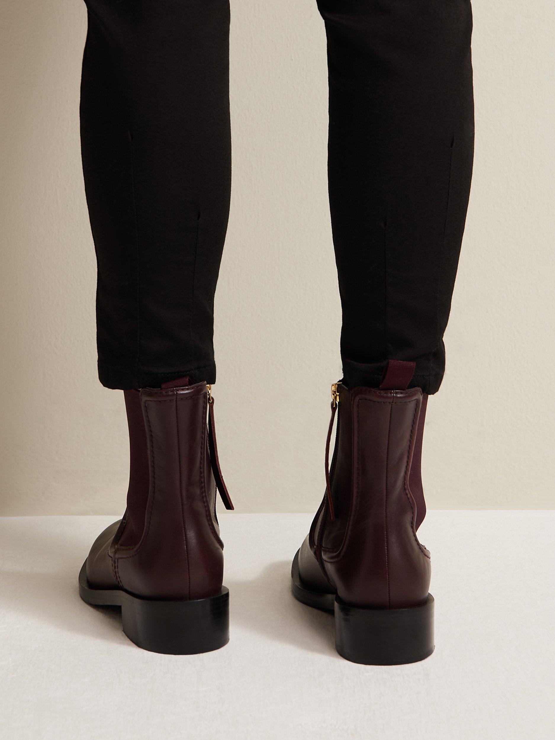 Product image 8 of 8, which shows Phase Eight Leather Chelsea Boots, Burgundy, EU36