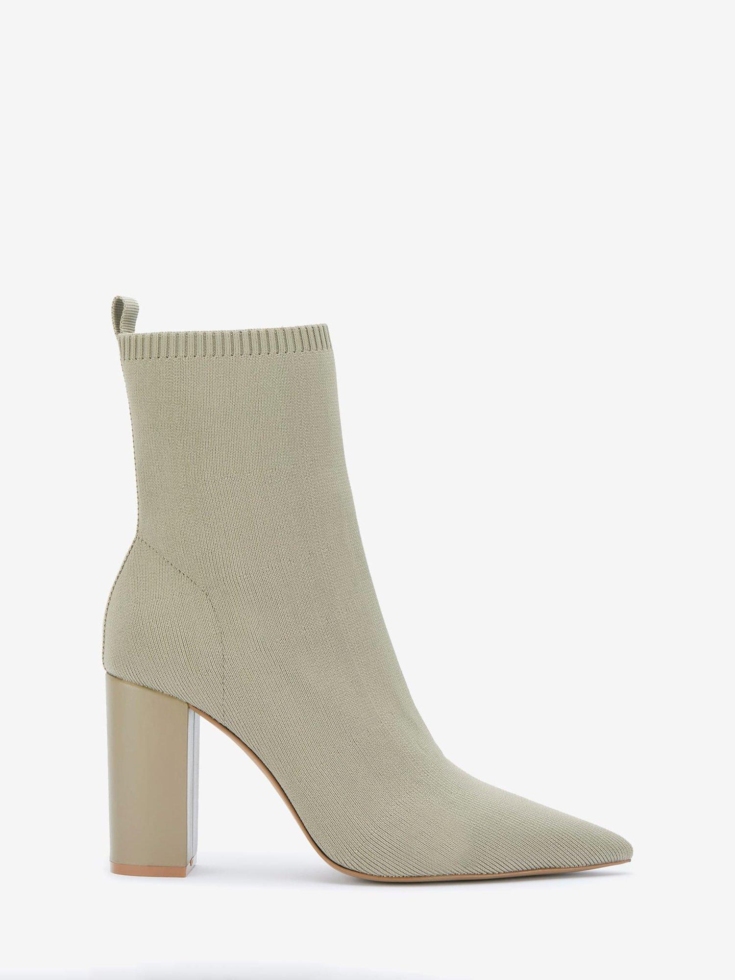 Mint Velvet Sock Ankle Boots, Green