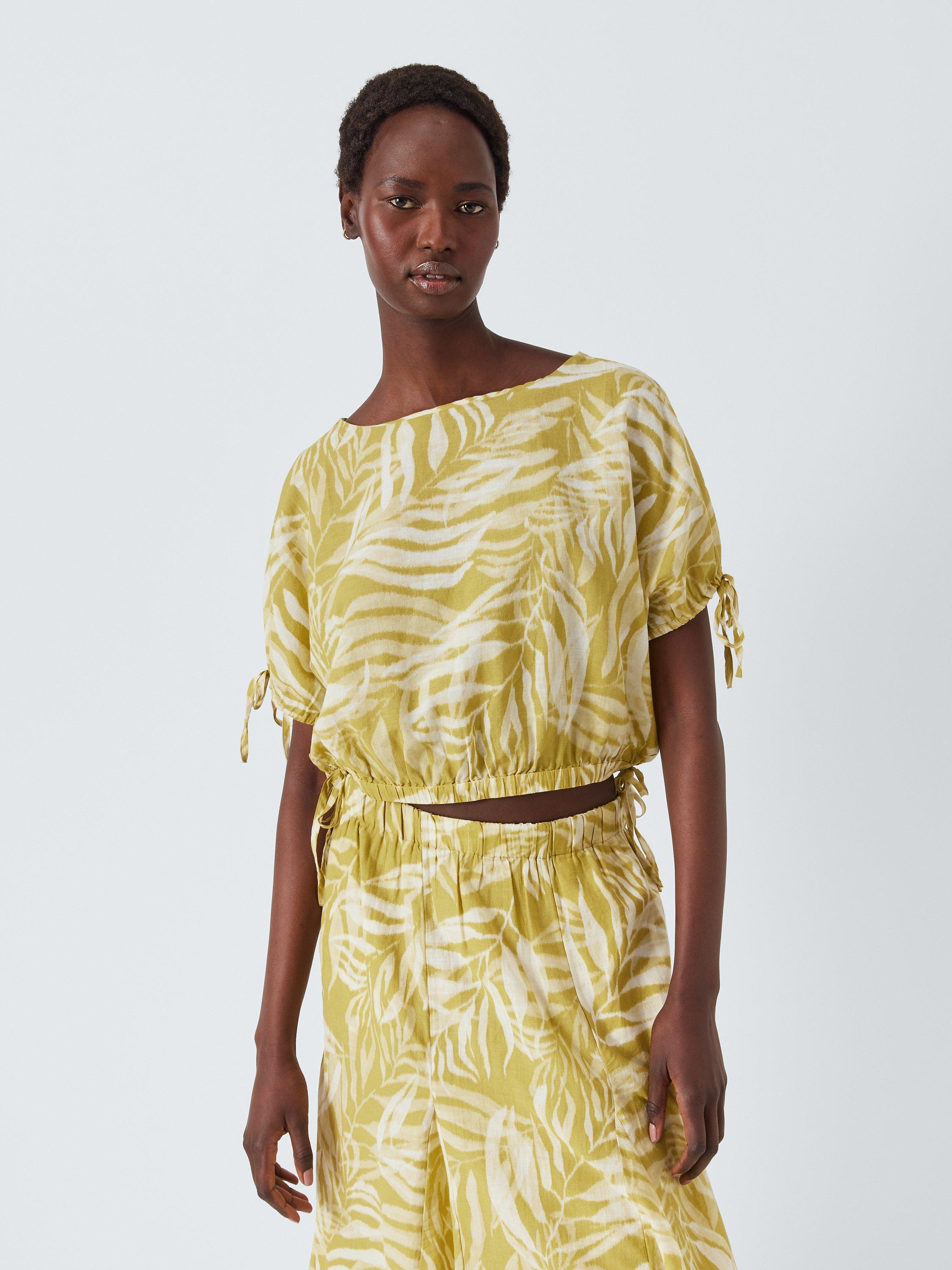 John Lewis Rio Palm Print Drawstring Top