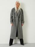 HUSH Rose Double Breasted Houndstooth Coat, Black/White