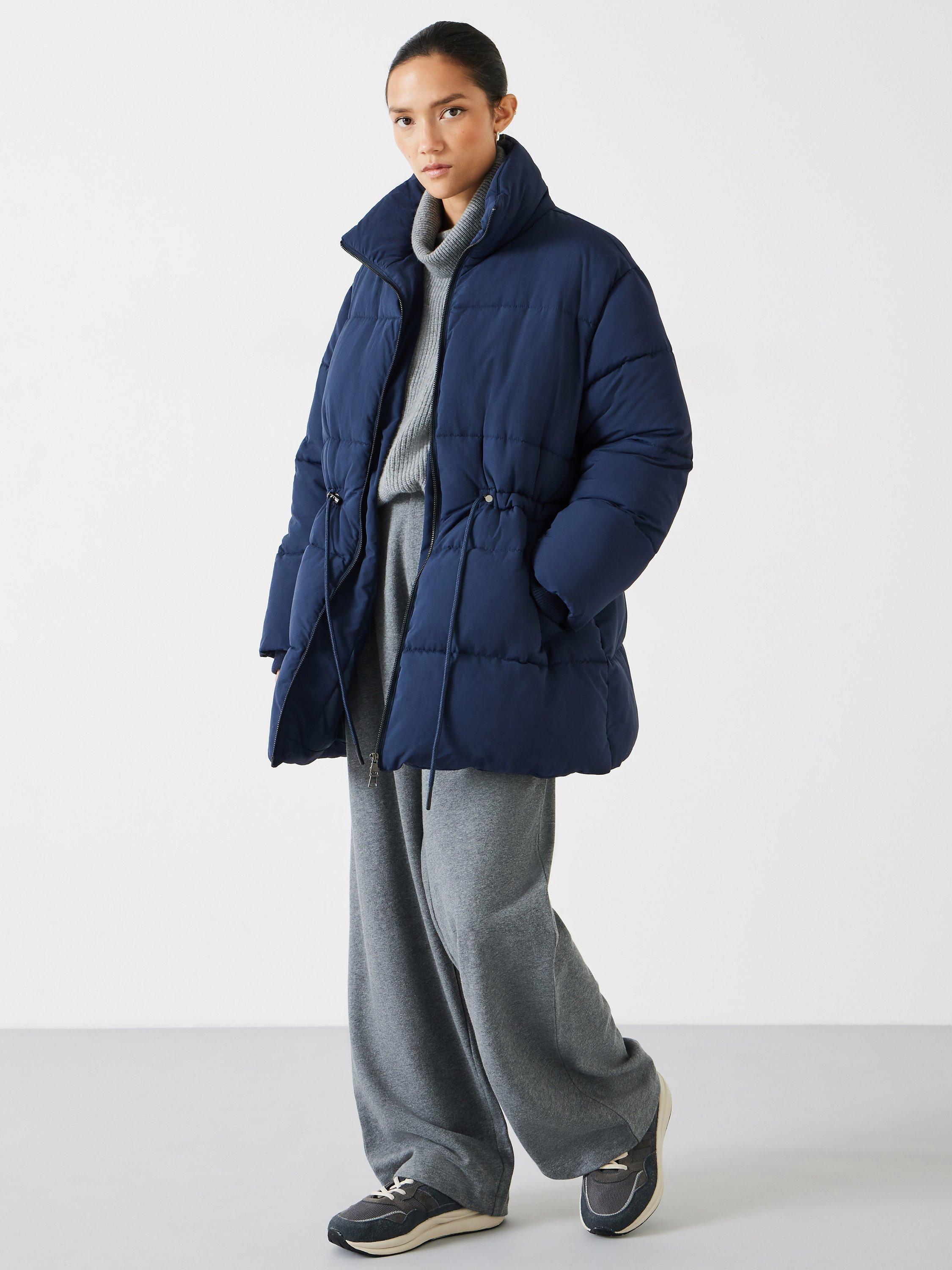 HUSH Joanna A Line Padded Short Coat Navy