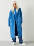 HUSH Scout Double Breasted Wool Blend Coat, Mediterranean Blue