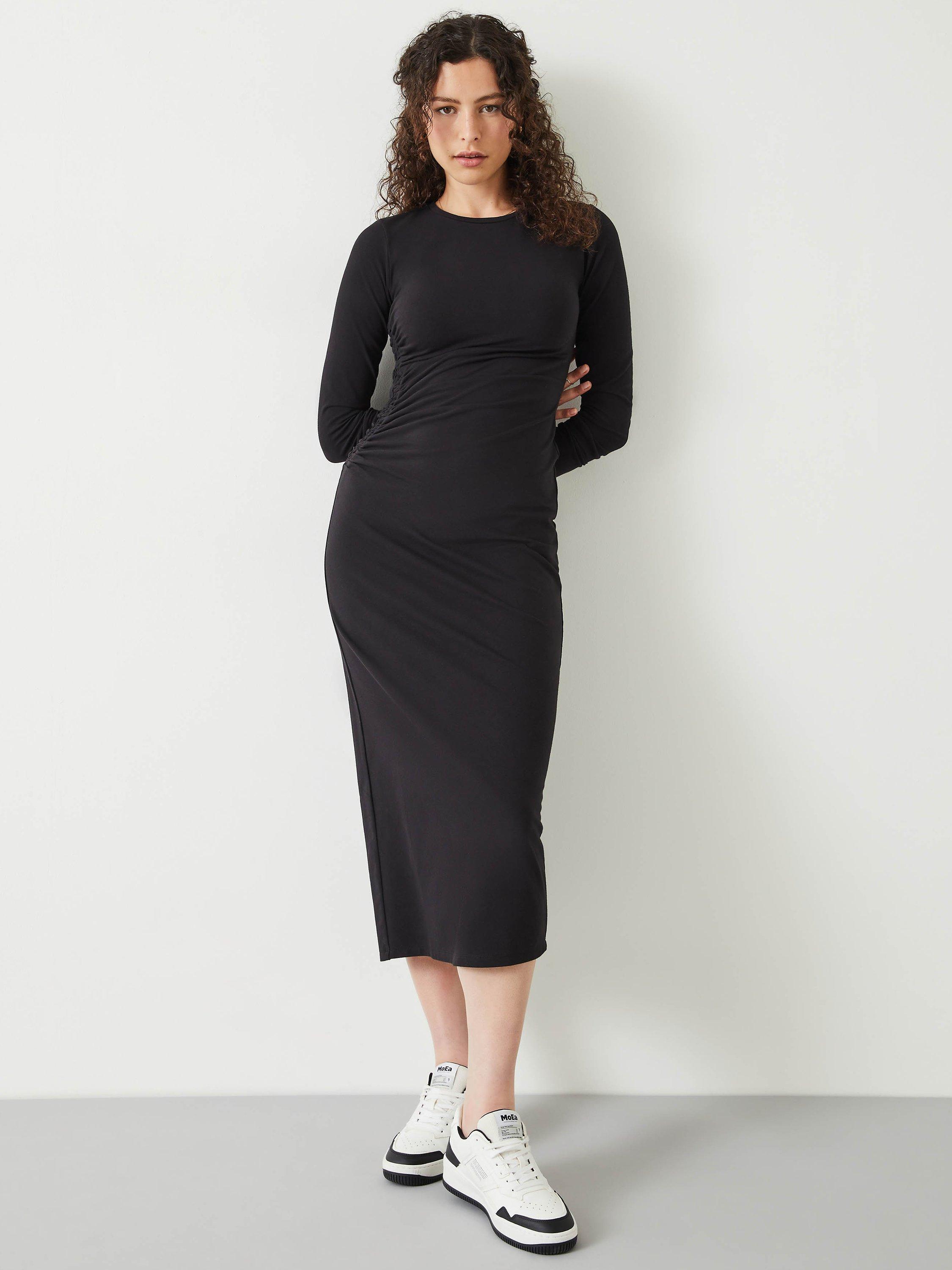 HUSH Judy Jersey Midi Dress Black