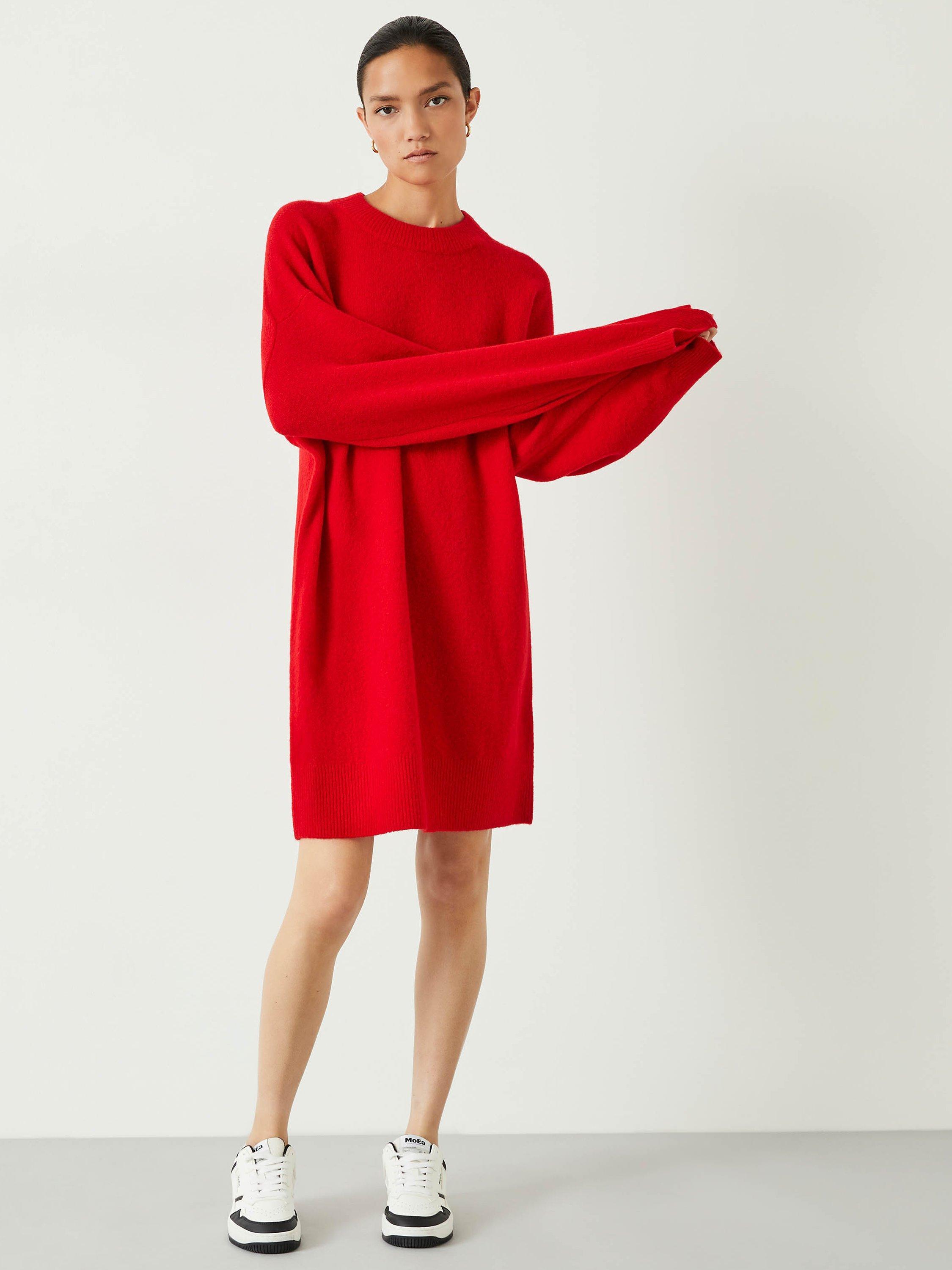 HUSH Kenley Relaxed Jumper Dress, Vibrant Red