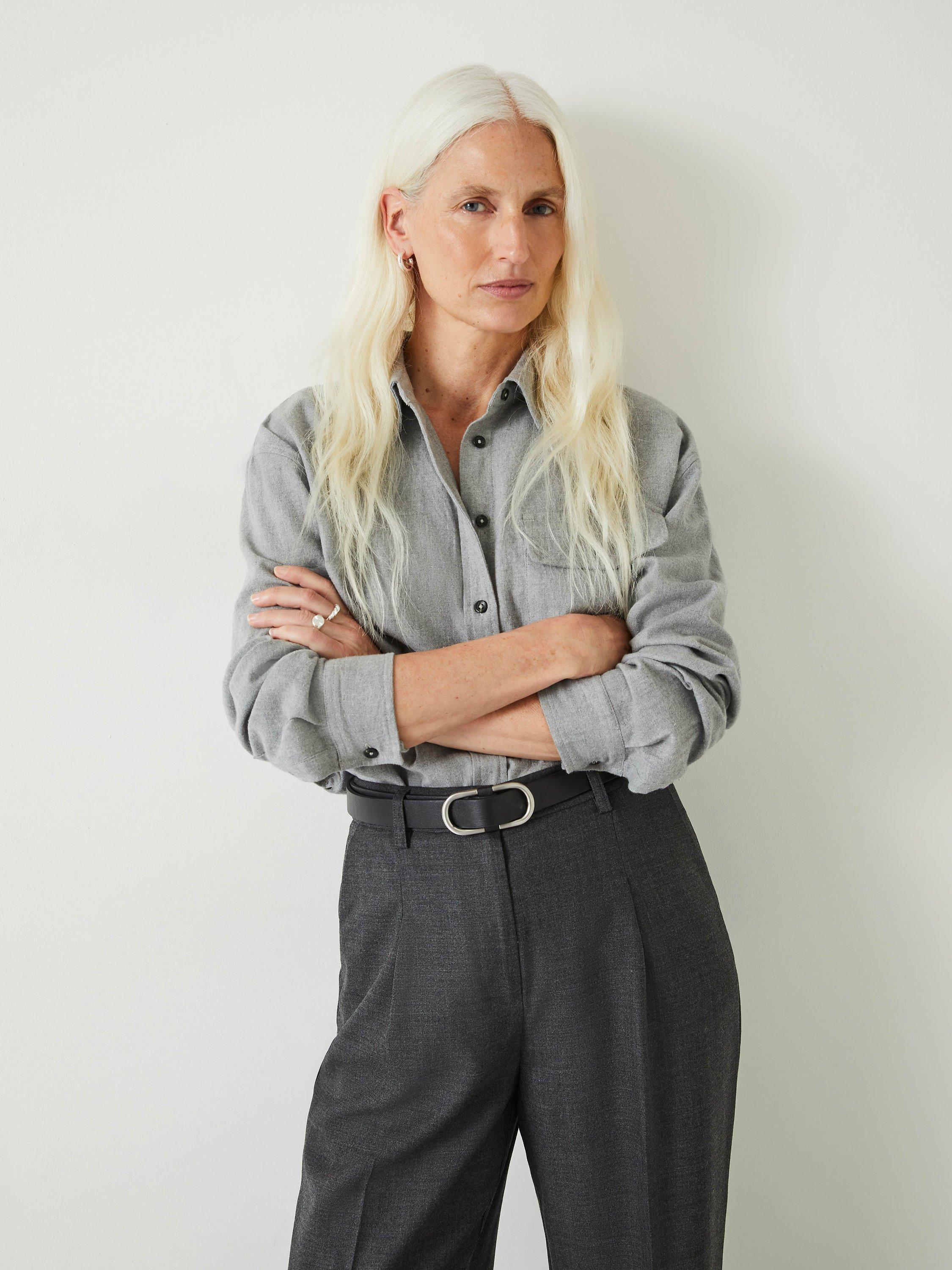 HUSH Sariyah Tailored Shirt, Grey Marl