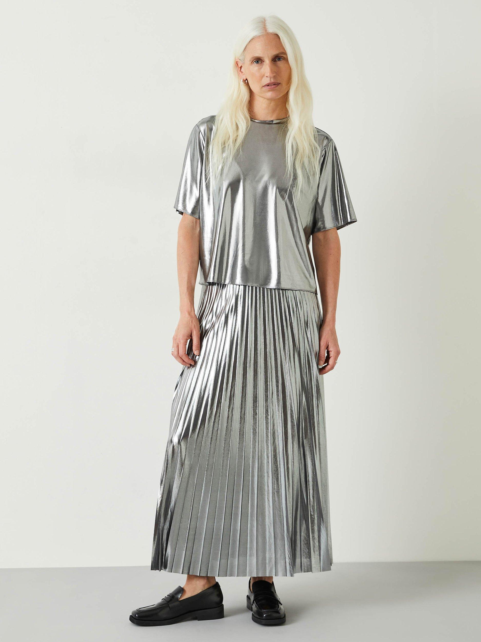 Metallic pleated skirt 50 hotsell