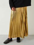 HUSH Raven Pleated Liquid Metallic Maxi Skirt