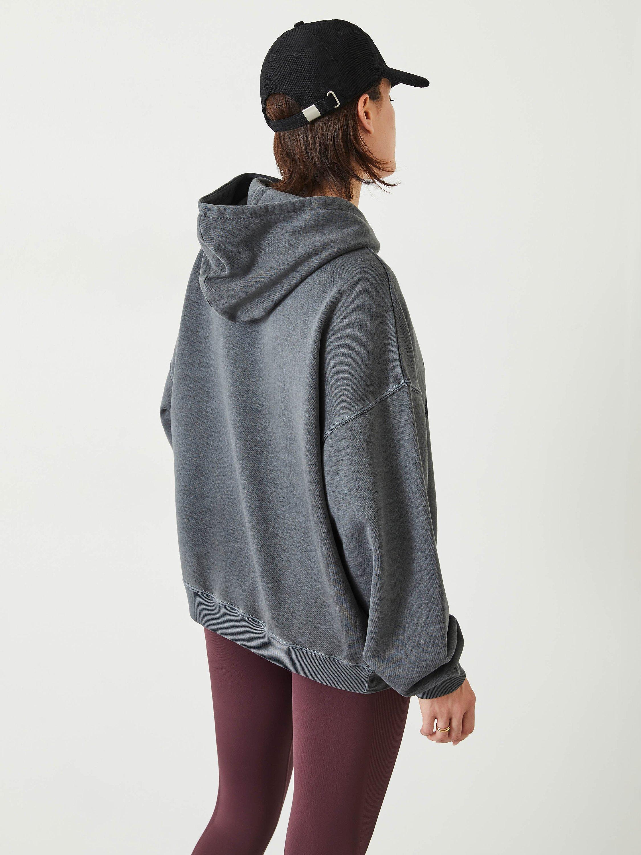 Product image 2 of 5, which shows HUSH Graphic Oversized Hoodie, Mid Grey, XL