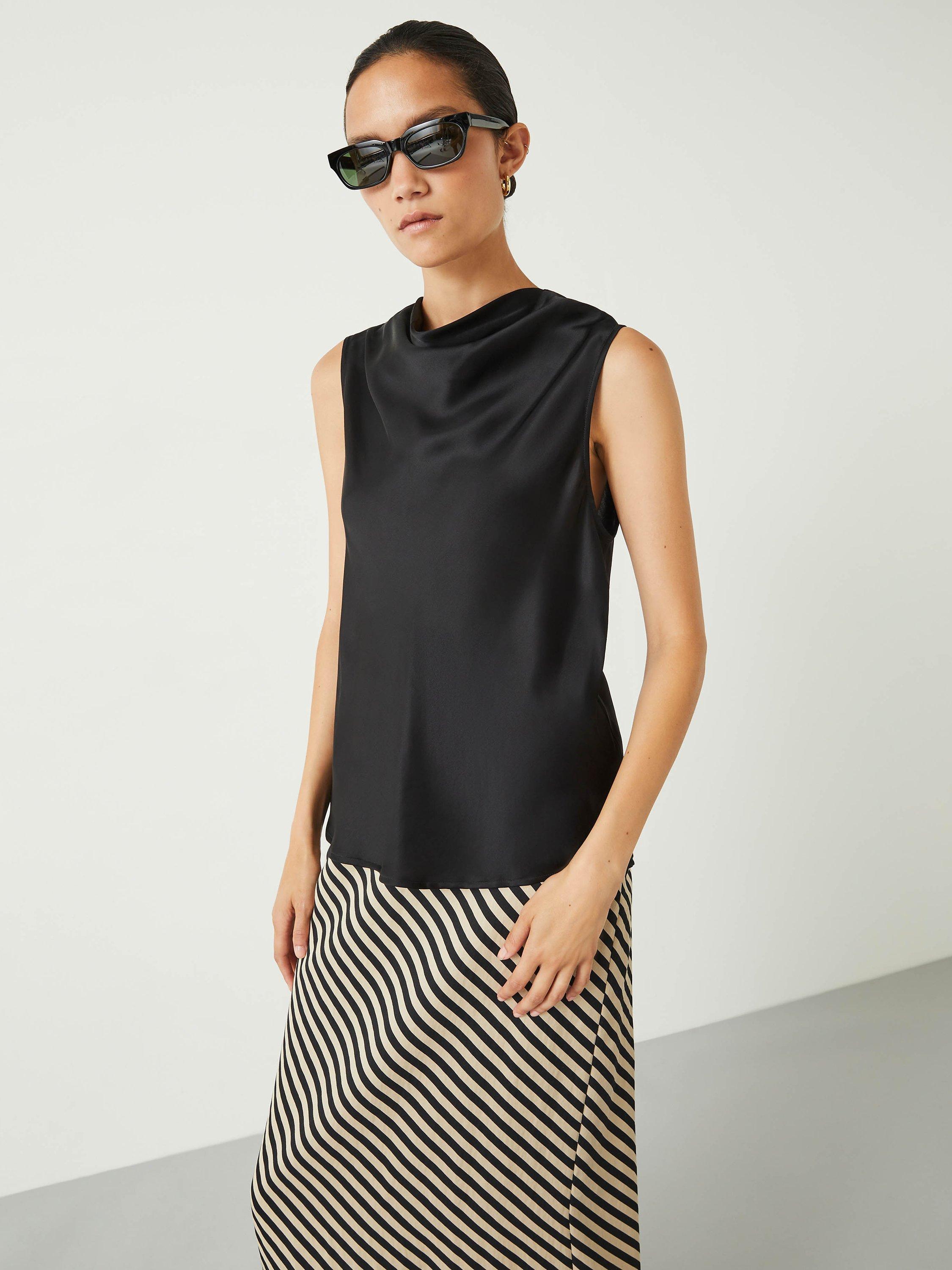 HUSH Chelsea Cowl Neck Satin Top