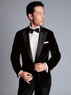 Charles Tyrwhitt Slim Fit Italian Velvet Jacket, Black, Black