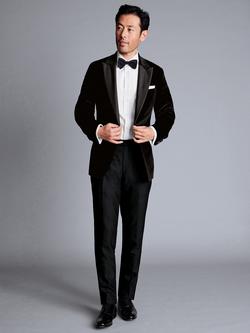 Charles Tyrwhitt Slim Fit Italian Velvet Jacket, Black - view 2, Black