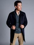 Charles Tyrwhitt Pure Wool Funnel Neck Coat, Navy, Navy