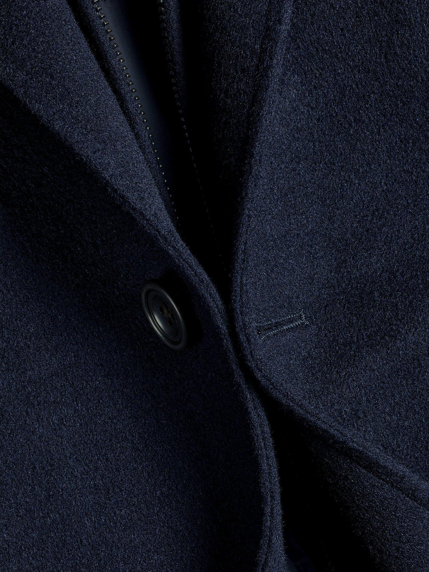 Product image 6 of 6, which shows Charles Tyrwhitt Pure Wool Funnel Neck Coat, Navy, 36R