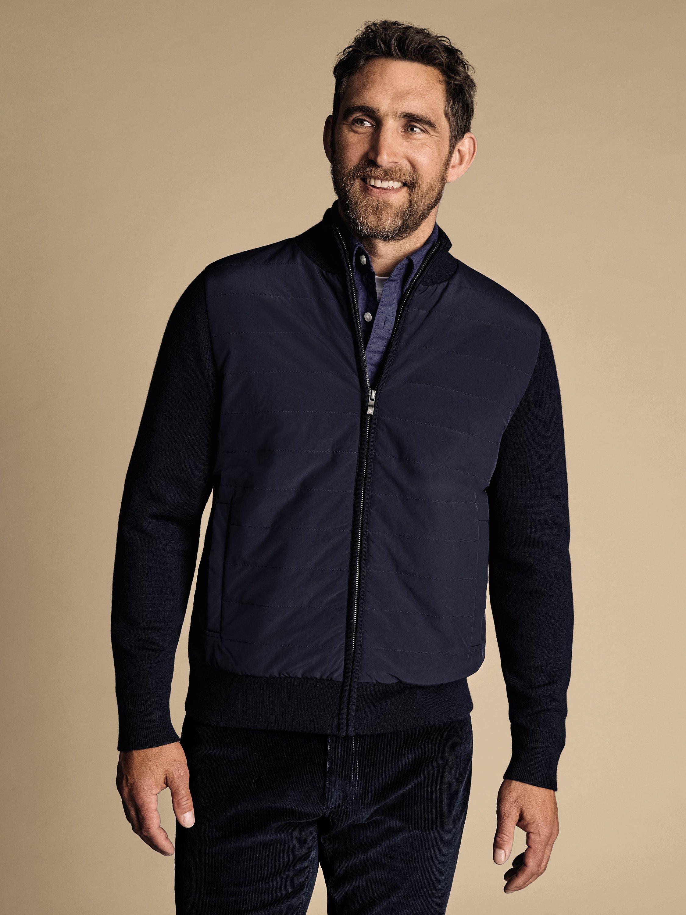 Charles Tyrwhitt Merino Wool Padded Jacket, Navy