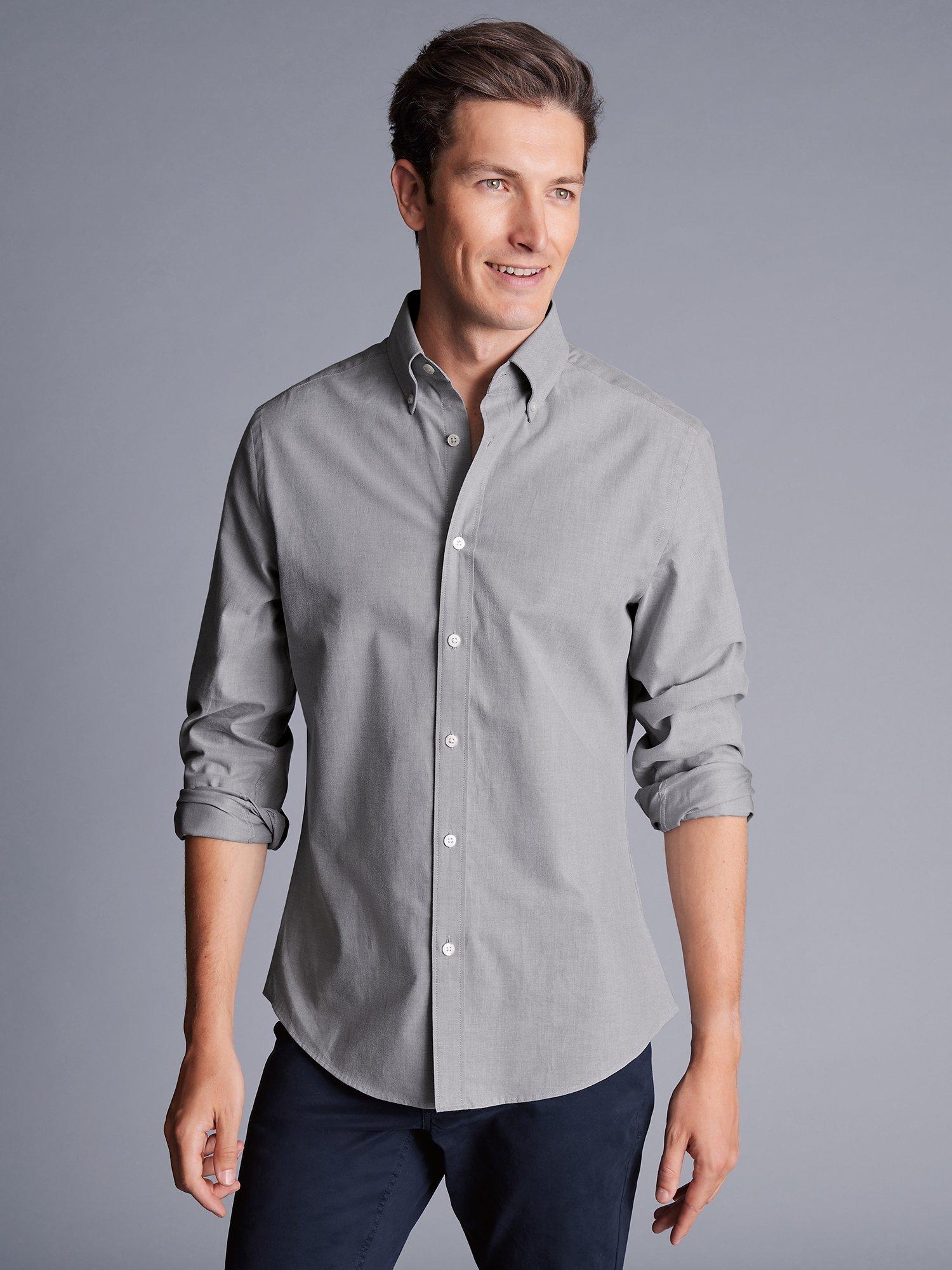 Charles Tyrwhitt Cotton Twill Classic Fit Shirt, Light Grey