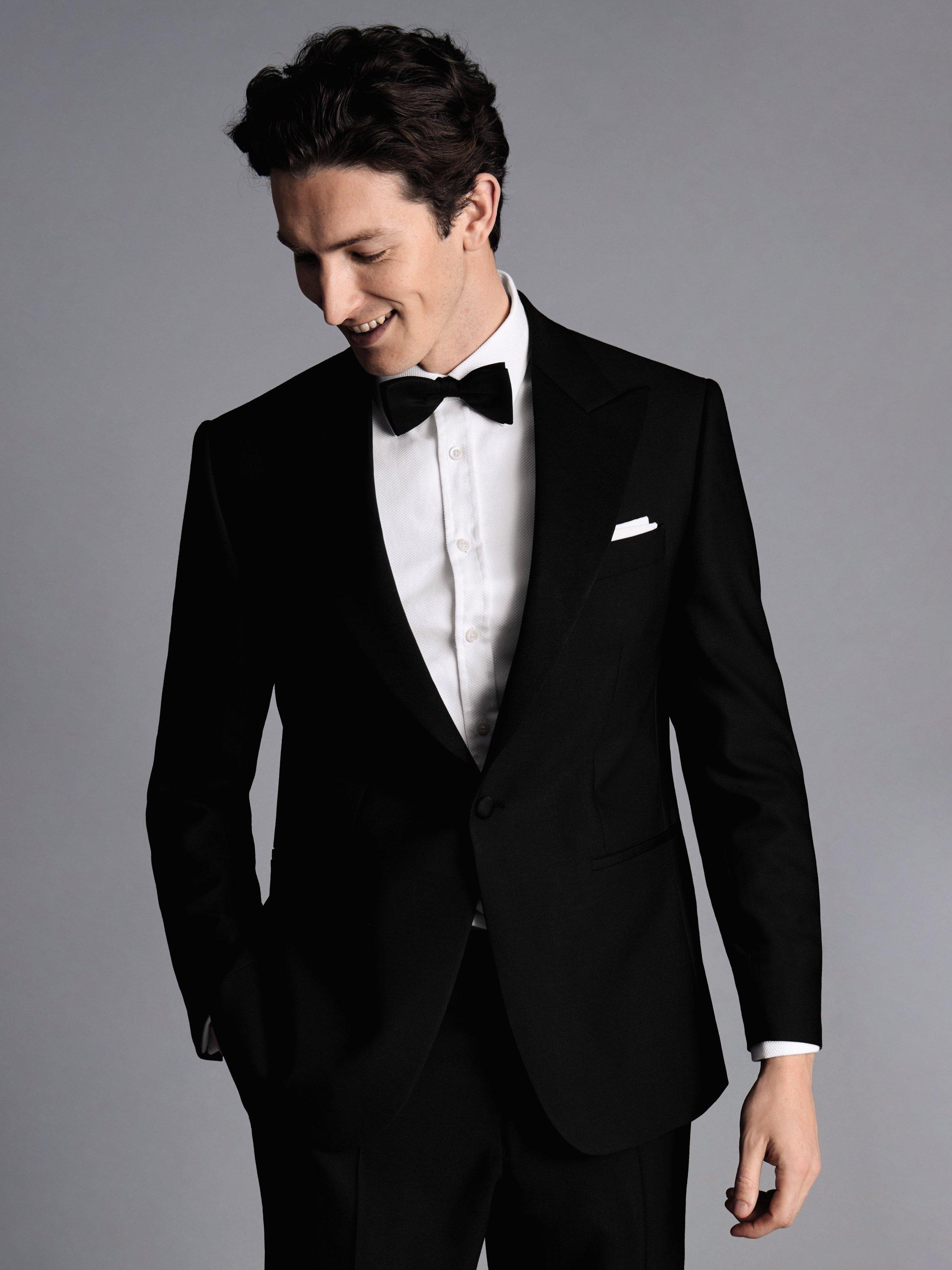 Charles Tyrwhitt Slim Fit Peak Lapel Dinner Suit Jacket, Black