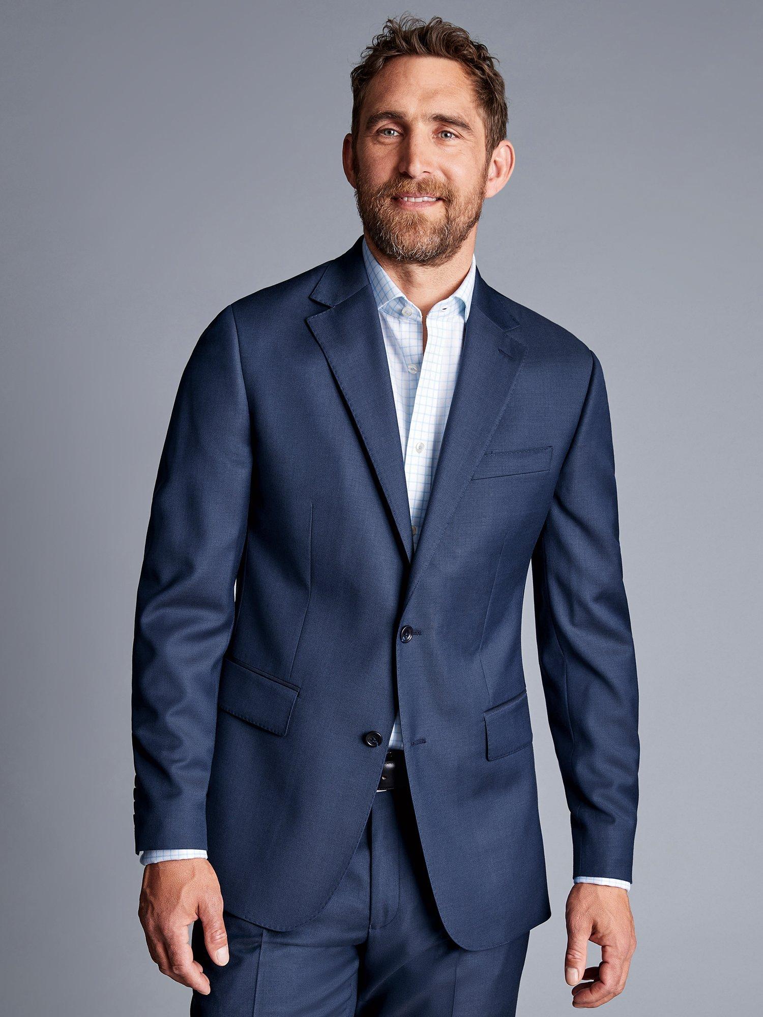 Charles Tyrwhitt Classic Fit Natural Stretch Twill Suit Jacket, Royal Blue
