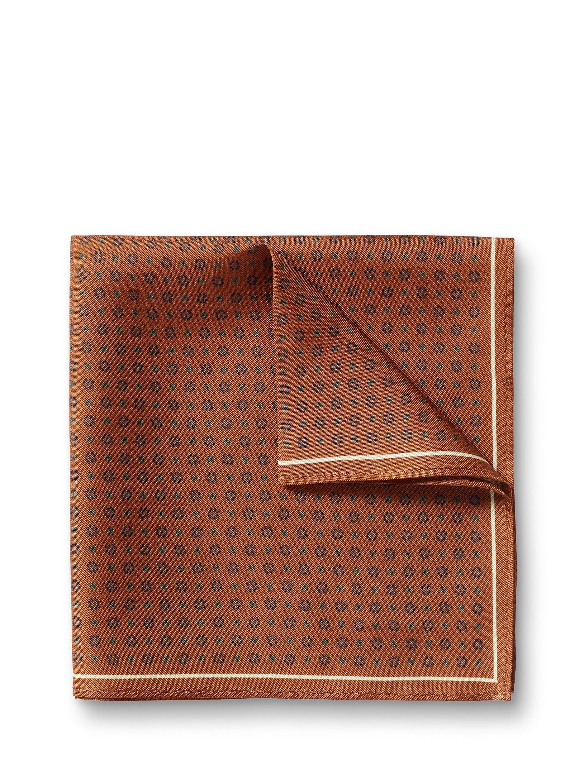 Charles Tyrwhitt Geometric Silk Pocket Square, Burnt Orange, One Size