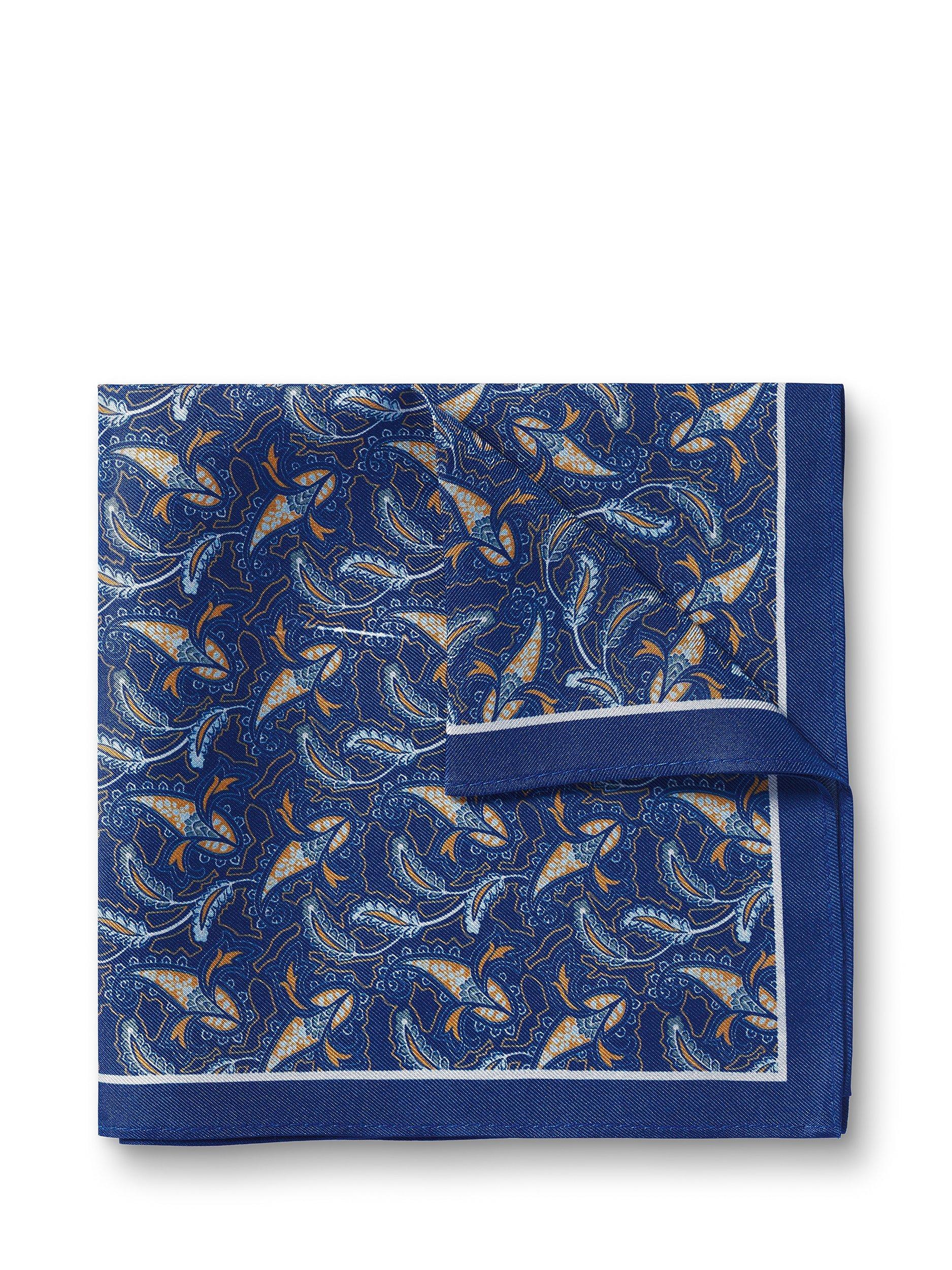 Charles Tyrwhitt Paisley Print Silk Pocket Sqaure, Blue/Multi