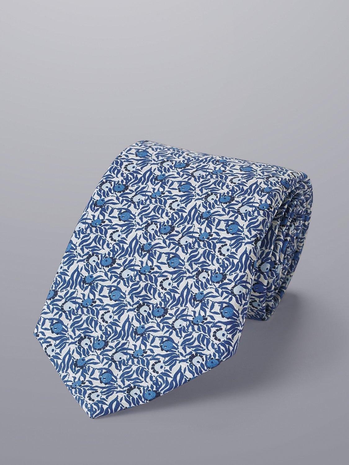 Charles Tyrwhitt Made with Liberty Tie, Indigo Blue/White