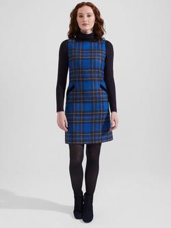 Hobbs Petite Maven Check Wool Dress, Blue/Multi - view 2, Blue/Multi