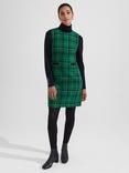 Hobbs Petite Margot Check Wool Dress, Green/Multi