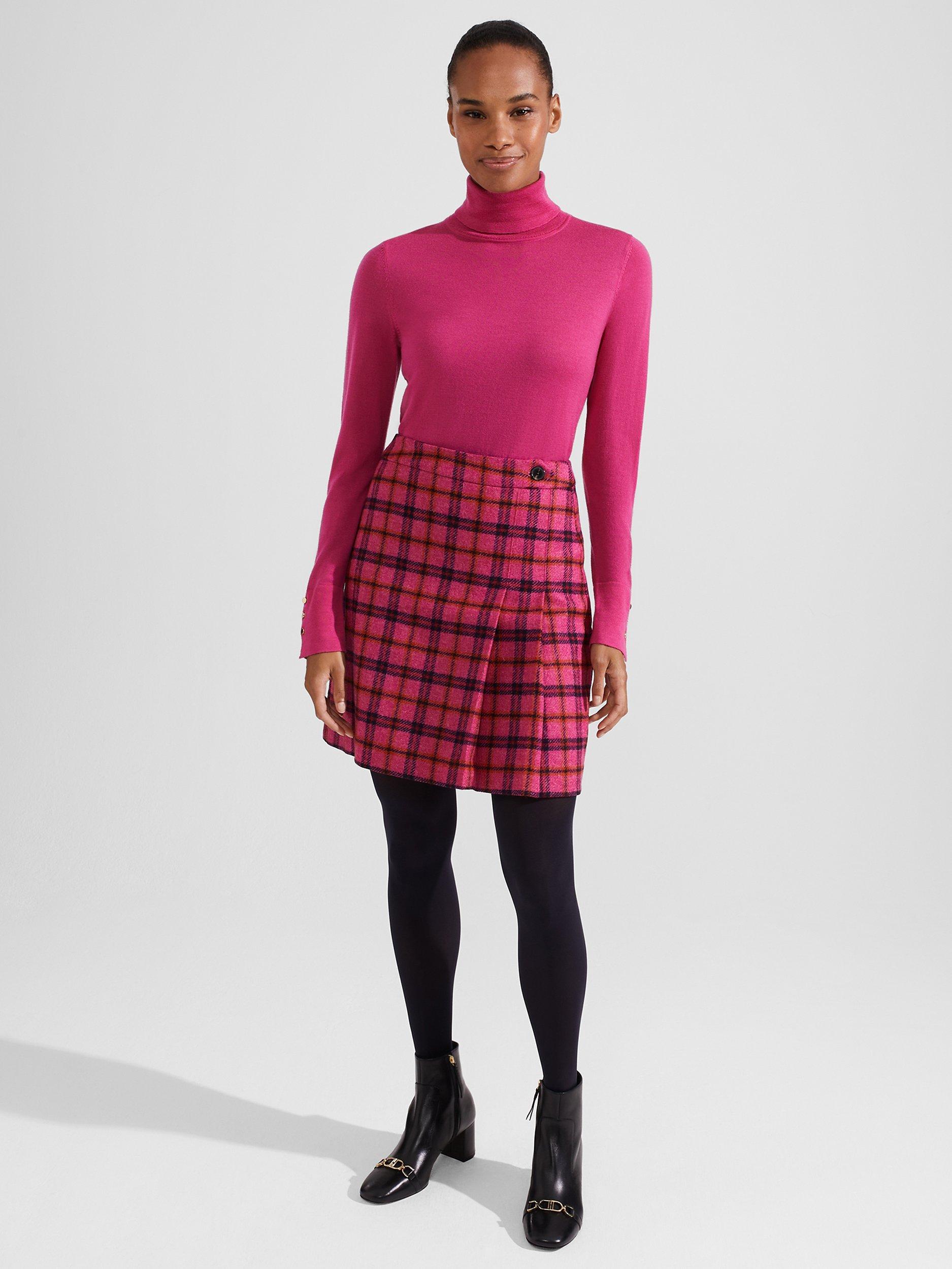 Pink plaid skirt and top hotsell