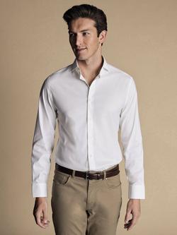 Charles Tyrwhitt Stretch Twill Slim Fit Shirt, White, White