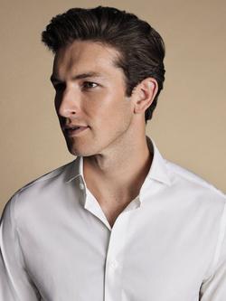 Charles Tyrwhitt Stretch Twill Slim Fit Shirt, White - view 2, White