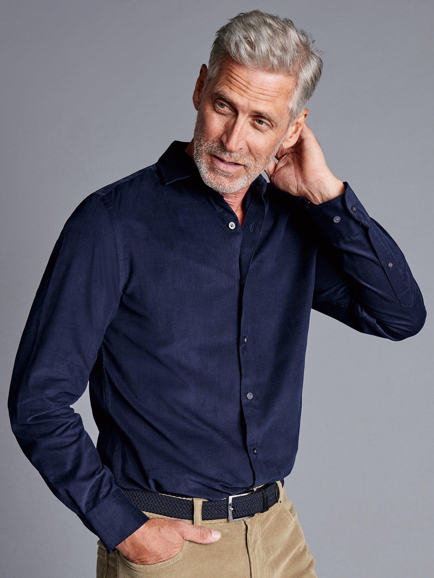 Charles Tyrwhitt Corduroy Classic Fit Shirt, French Blue