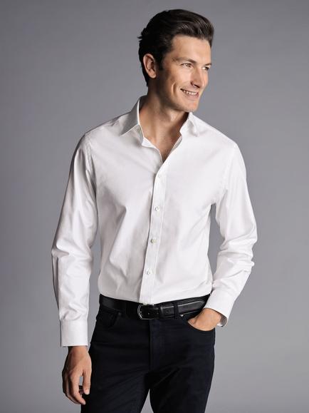 Charles Tyrwhitt Egyptian Cotton Slim Fit Shirt, White, White
