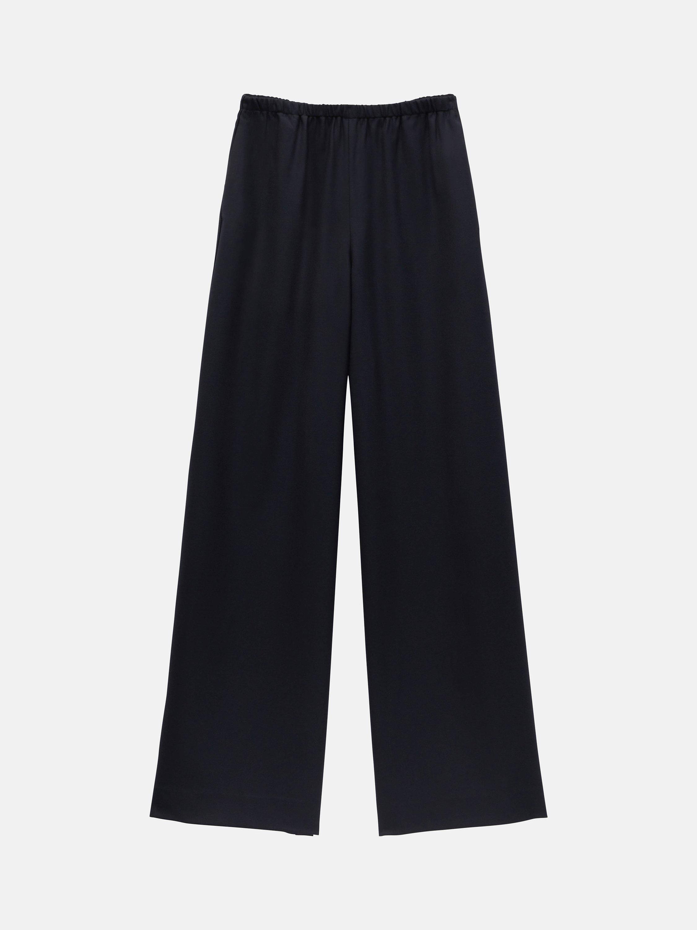 Product image 5 of 5, which shows HUSH Alpa Wide Leg Wool Blend Trousers, Navy, 10