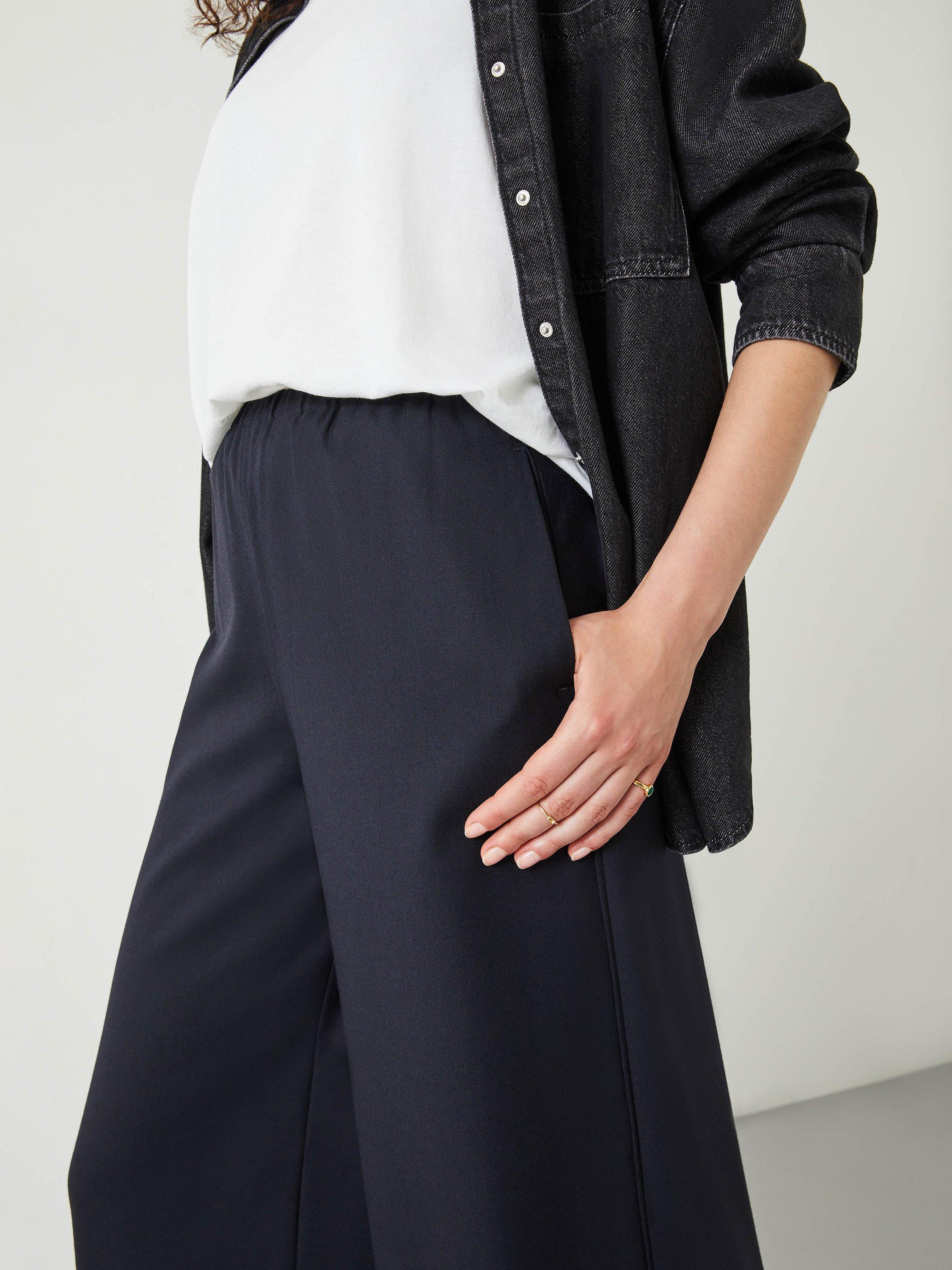 Product image 4 of 5, which shows HUSH Alpa Wide Leg Wool Blend Trousers, Navy, 10