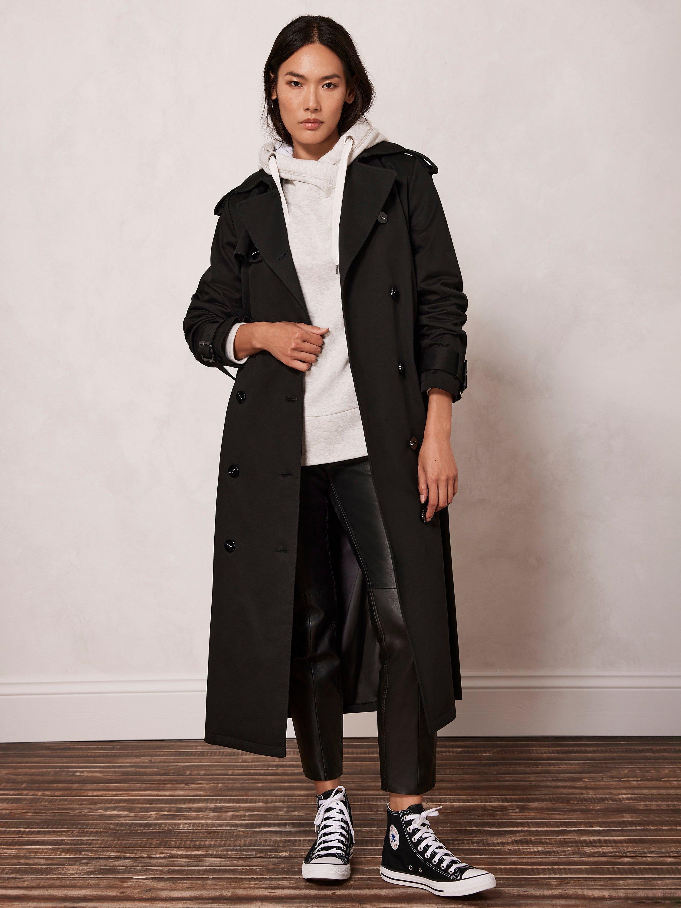Mint Velvet Double Breasted Trench Coat, Black