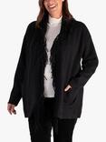 chesca Fringed Oversized Cardigan, Black