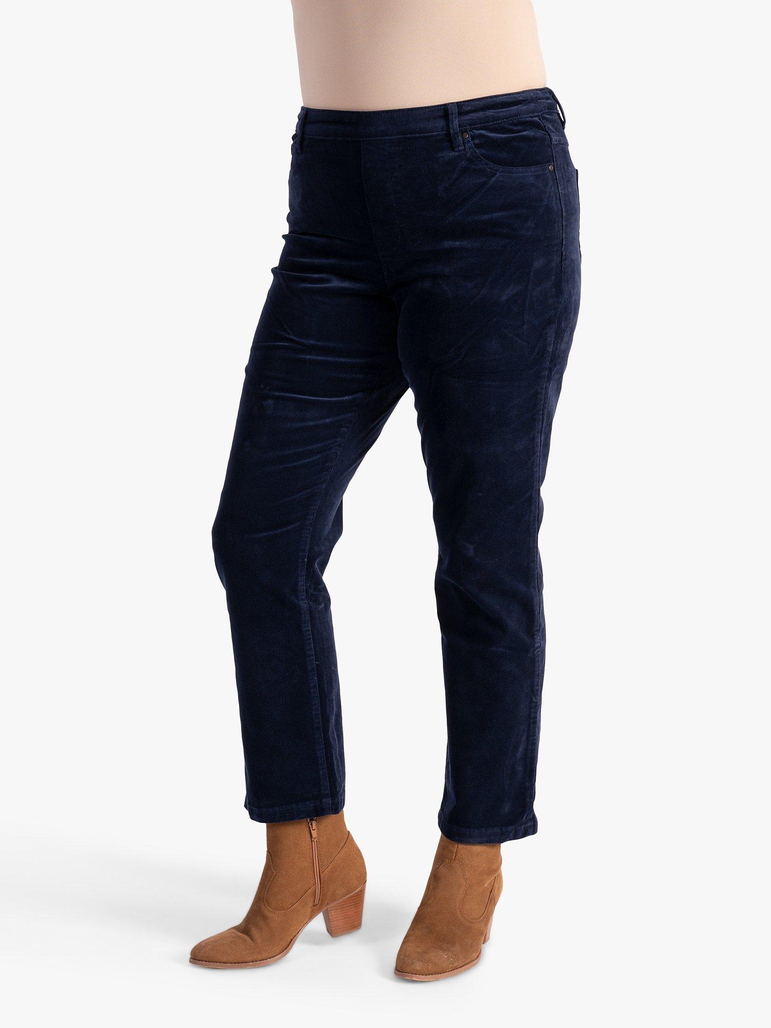 Product image 1 of 5, which shows chesca Velvet Twill Trousers, Sapphire, 20-22