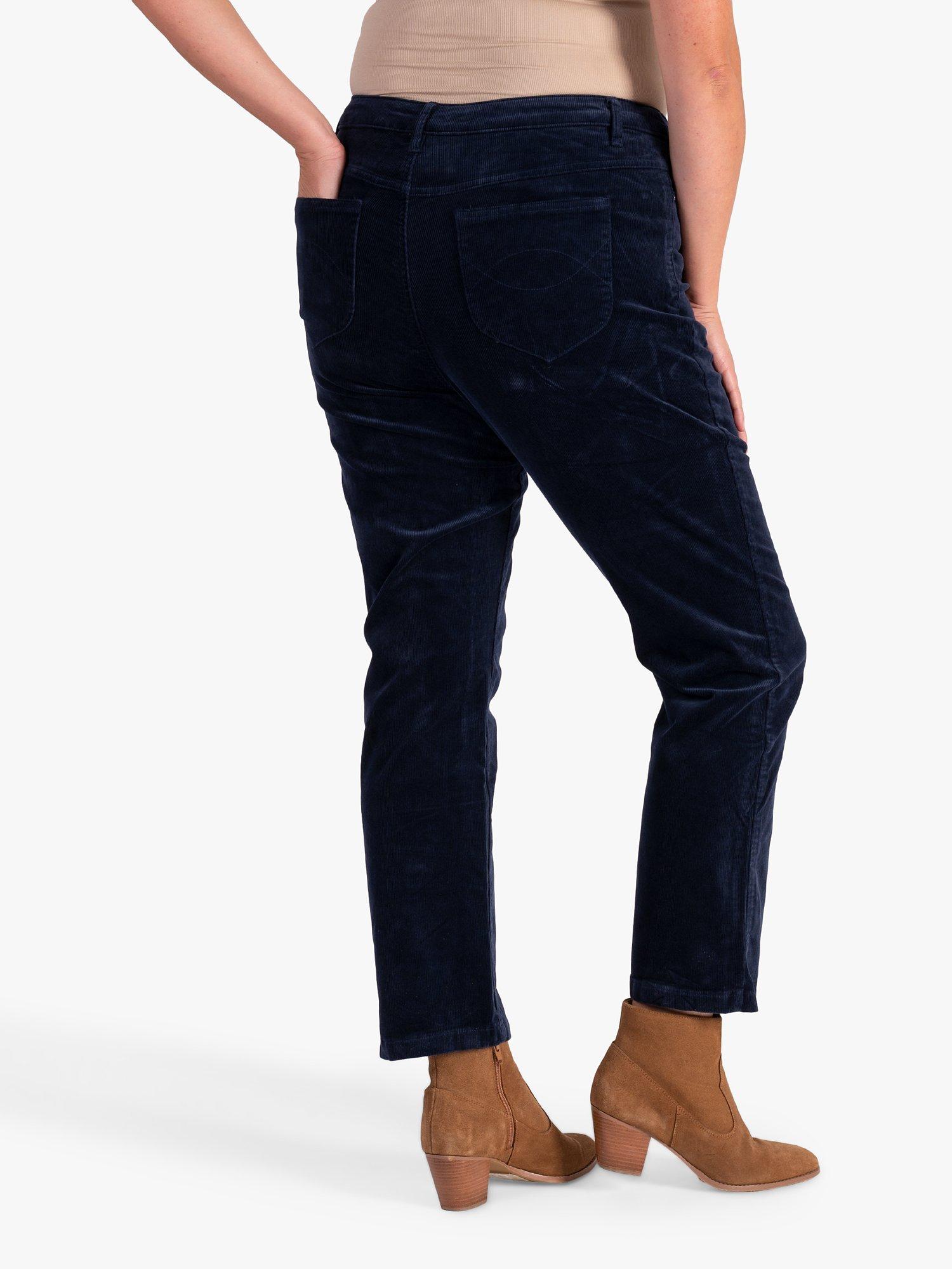 Product image 2 of 5, which shows chesca Velvet Twill Trousers, Sapphire, 20-22