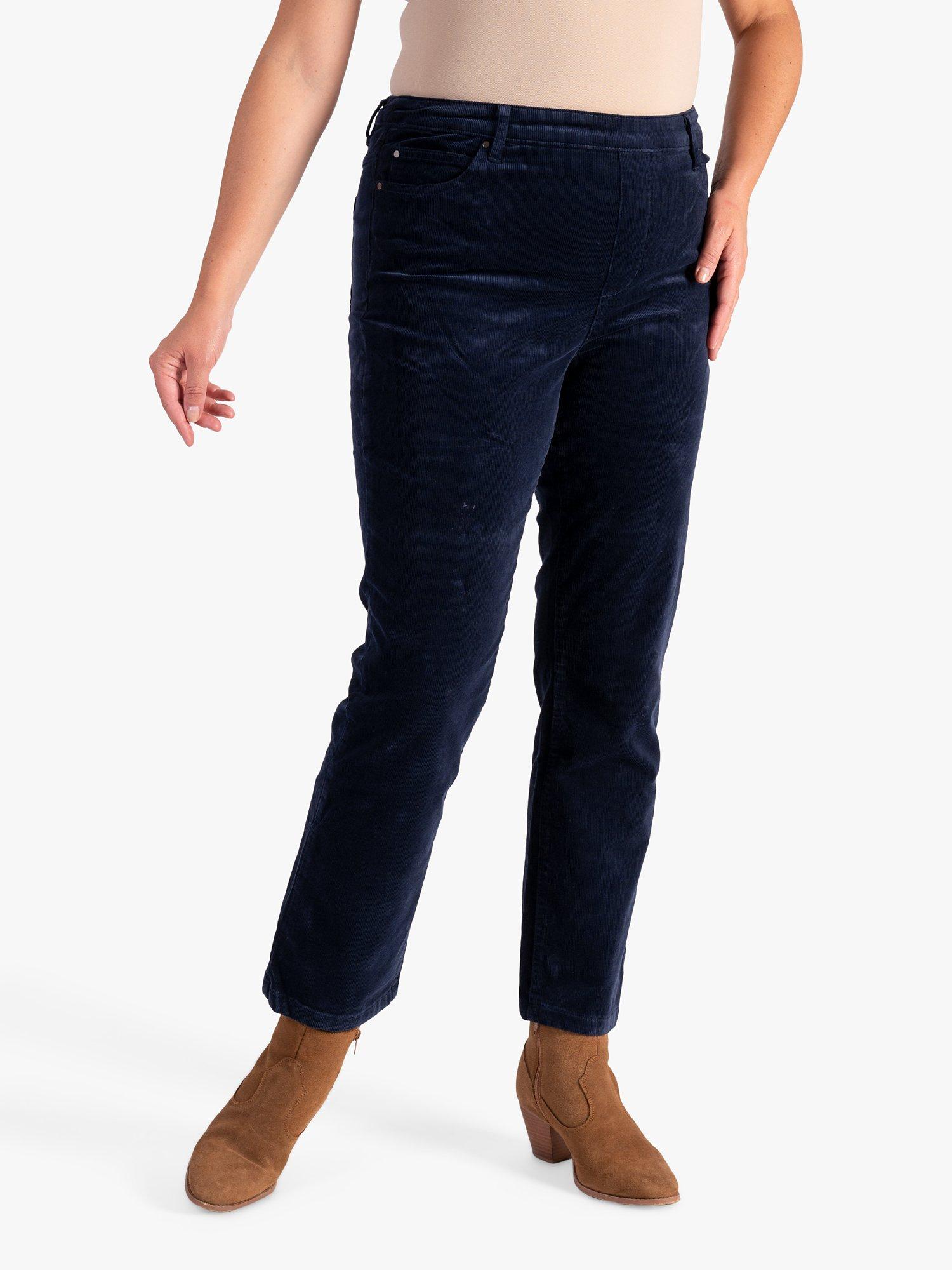 Product image 3 of 5, which shows chesca Velvet Twill Trousers, Sapphire, 20-22