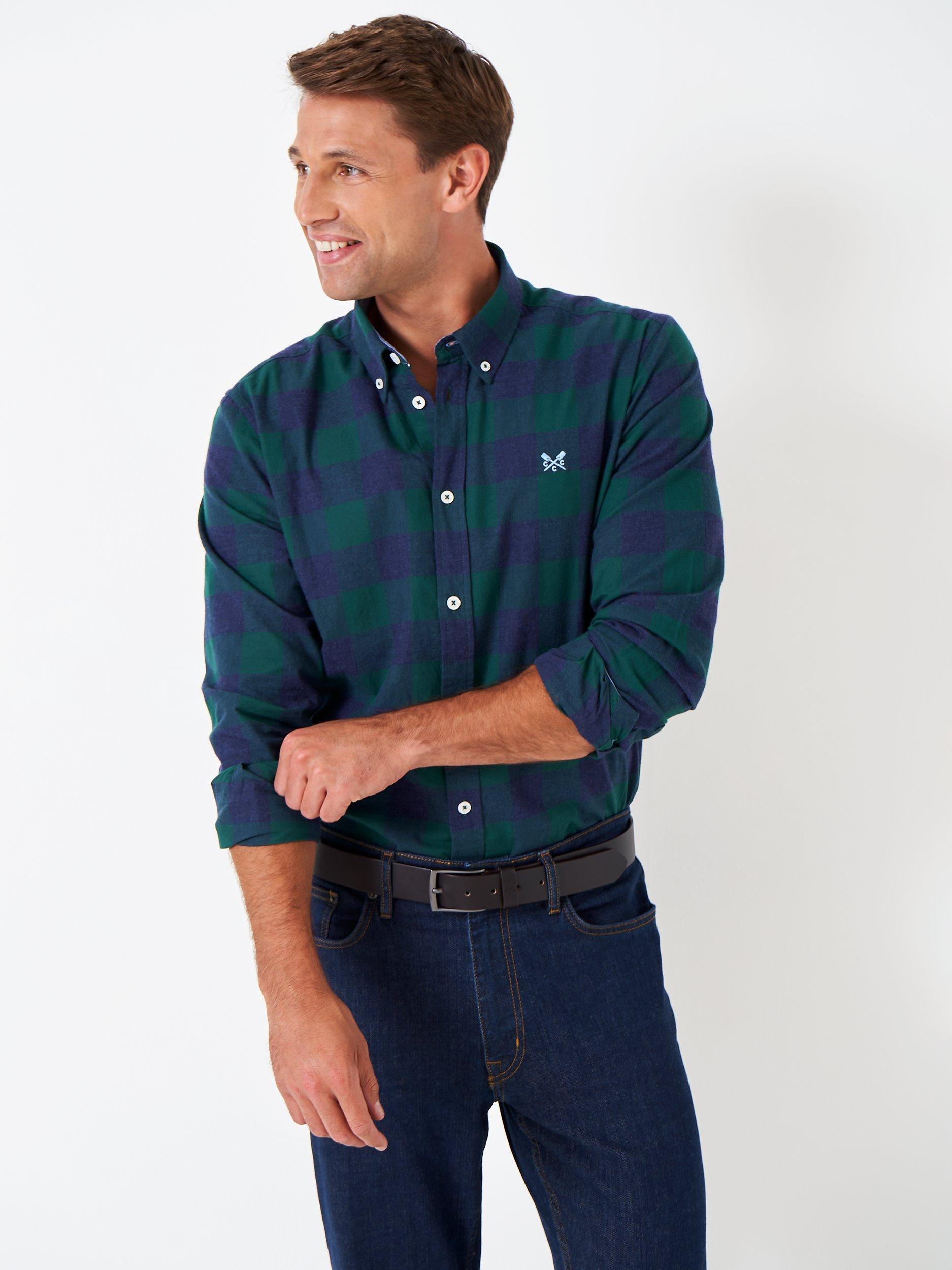 Crew Clothing Brushed Timothy Buffalo Check Shirt, Blue/Multi