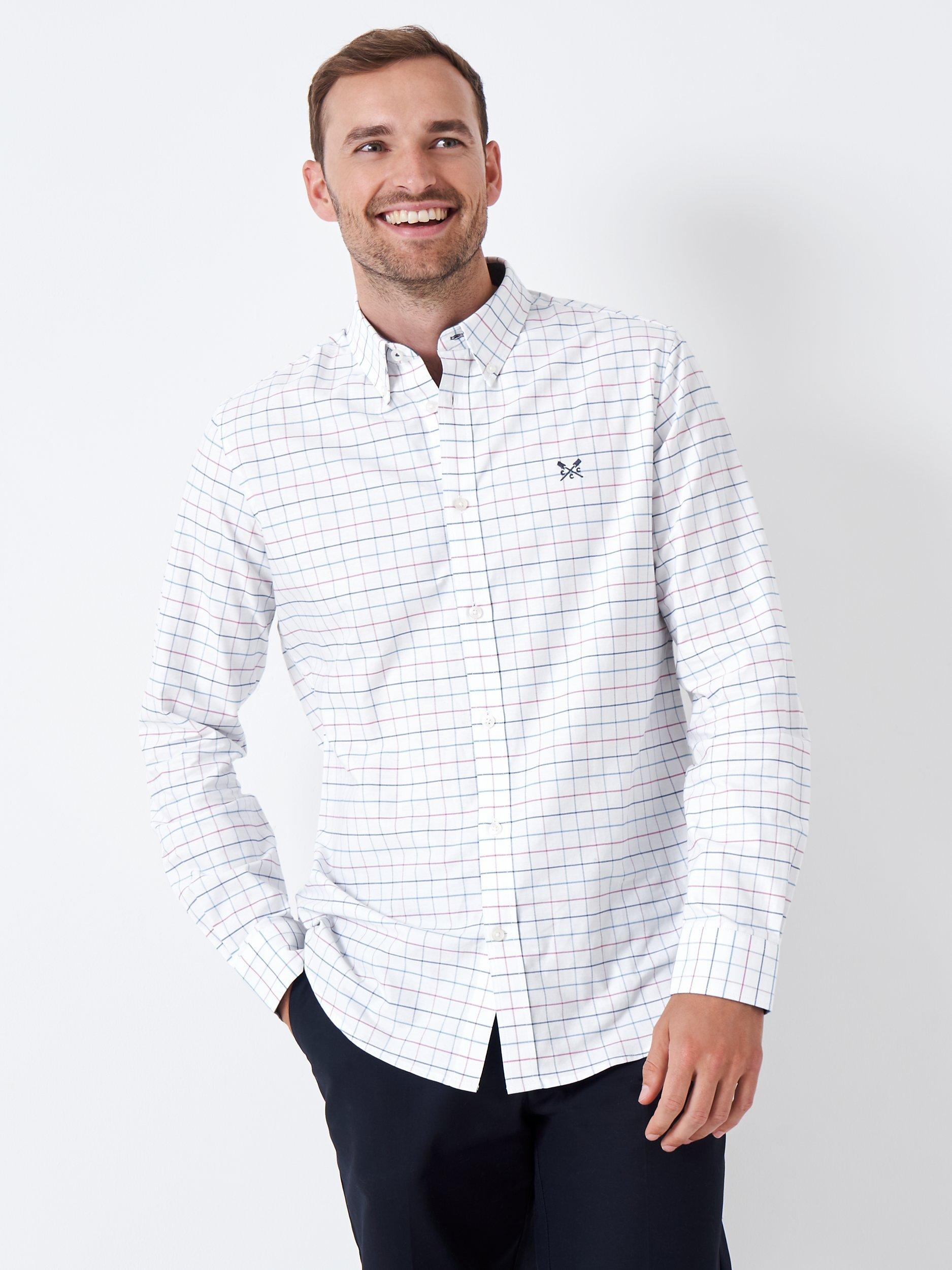 Crew Clothing Millom Check Shirt, White