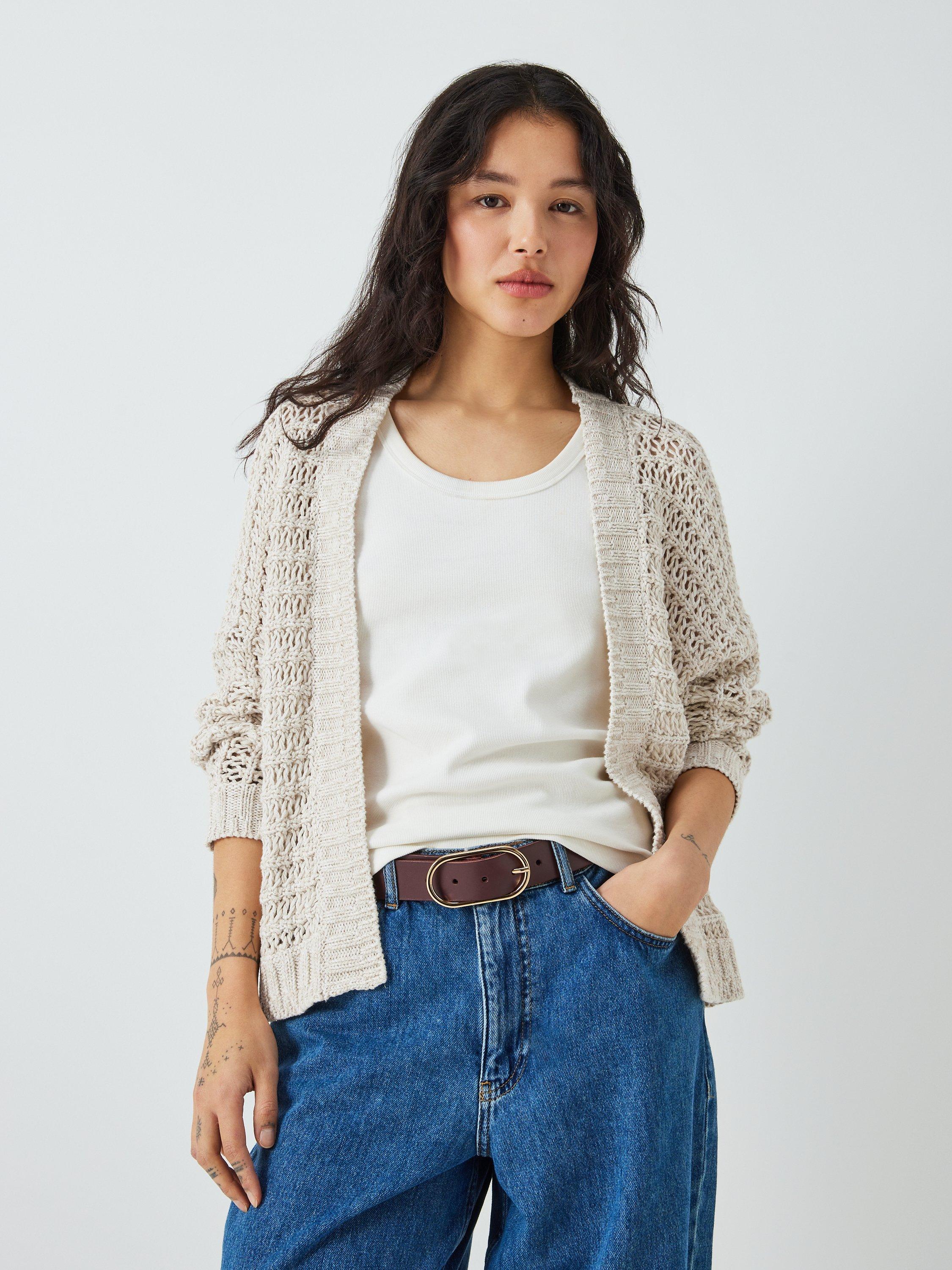 AND/OR Sloane Open Knit Cardigan, Cream
