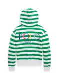 Ralph Lauren Kids' Striped Zip Through Hooded Cardigan, Green